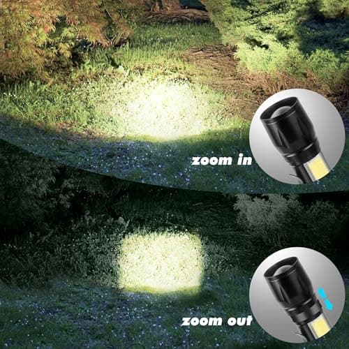 KunHe 20 Pack USB-C Rechargeable Mini LED Torch, Compact High Lumen EDC Torches with COB Side Light, Zoomable Clip-On Torch for Camping, Emergencies & Gifts — view 6