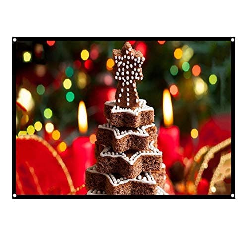 Richer-R Projector Screen,Rear Projection Screen 60-100 Inch Portable Foldable Non-crease Projector Curtain Screen 4:3 for Outdoor Camping Movie Open-air Cinema,White(100in)