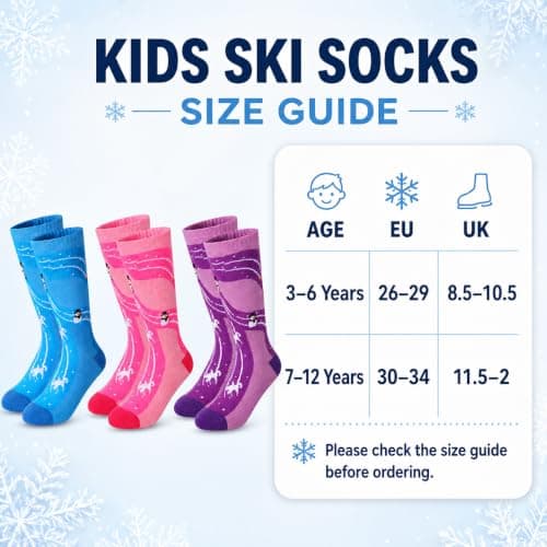 Fjquamitix 3 Pairs Kids Merino Wool Ski Socks Thermal Warm Thick Socks — view 3