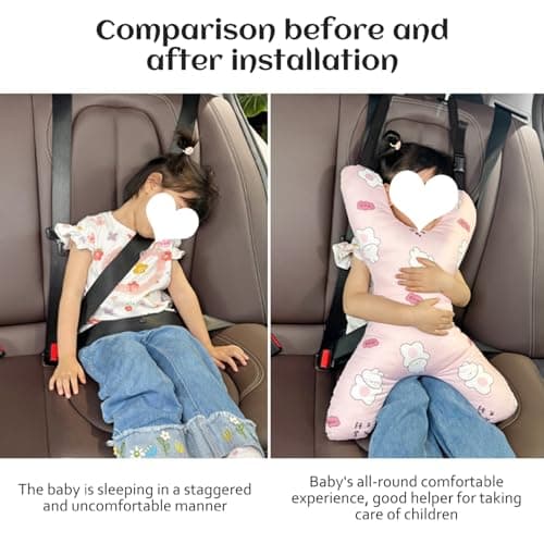 Obelunrp Car Pillow for Kids, X-Shaped Travel Pillow Cushion Comfortable Sleeping Head and Body Support Travel Cushion for Road Trips, Winter Decor — view 6