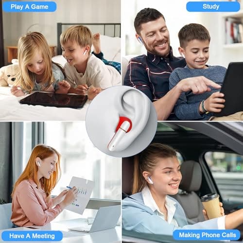 Jekasy 2 Pack Wireless Earbuds for Kids,Comfortable Wireless Earphones Fit Ergonomic Design Ball Shape Ear Buds with Mic for Android iOS Cell Phone Computer Laptop — view 6