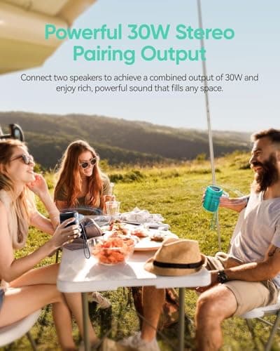 AY Portable Bluetooth Speaker with Lights, Powerful Crystal Clear Sound, IPX5 Waterproof, All Day Playtime, AUX&TF-Card Input, Bluetooth 5.3, TWS Paring, Small Wireless Speaker for Outdoor, Gift Ideas — view 6