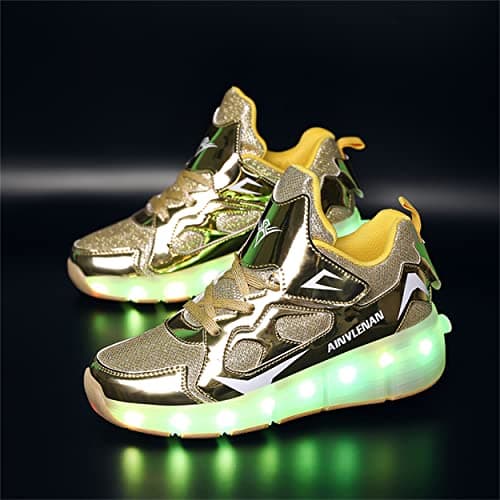 Rolltongoz Boys and Girls LED Roller Skates Shoes with Double Wheels Trainers Technical Retractable Skateboarding for Kids Light up Shiny Luminous Sneakers Best Gift Party Birthday Christmas Day — view 5