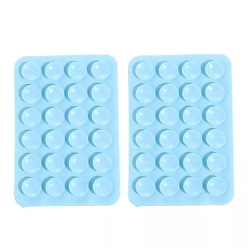 Silicone Sticky Suction Pad Phone Holder – Reusable Anti-Slip Grip Mount for Car, Desk, Wall, or Dashboard, Strong Suction Phone Stand (Light Blue)