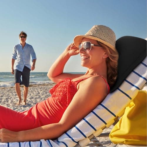 Geelin 20 Pack Inflatable Pillows for Camping Travel Beach Vacation Sand Squared Flocked Soft Fabric Backpacking Ultralight Pillows for Office Sleeping Neck Head Lumbar Support(Black) — view 6