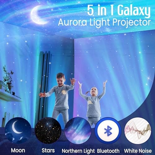 Northern Lights Aurora Sensory Light Star Projector Galaxy Projector with White Noise Machine, Bluetooth, Remote, Timer, Led Lights for Bedroom Decor Bedside Lamp Bedroom Accessories Women/Girls Gifts — view 2