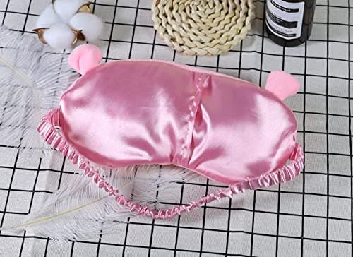 Apanphy® Pink Frog 3D Contoured Sleep Mask, Polyester, SLEEP_MASK, 20 cm x 10, Elastic Strap — view 3