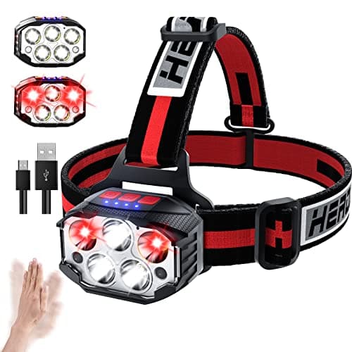 COPIC Head Torch 1100 Lumen LED Rechargeable with Motion Sensor, 14 Modes Headlamp with Red Light, USB Charging, 90° Adjustable, Waterproof IPX4 for Running, Camping, Hiking, Night Work