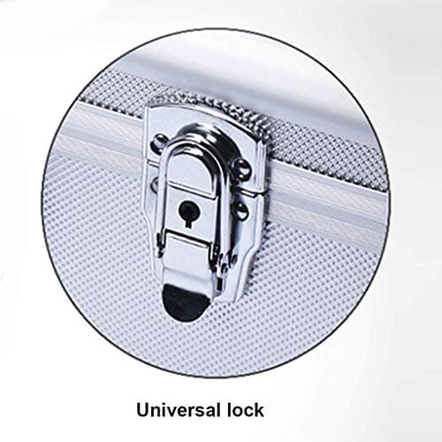 ZAANU Aluminum Hard Case, Lockable Storage Toolbox Portable Foam Briefcase Tool Case Moisture-Proof and Shock-Resistant Transport Case (Silver 350x250x120mm) — view 3