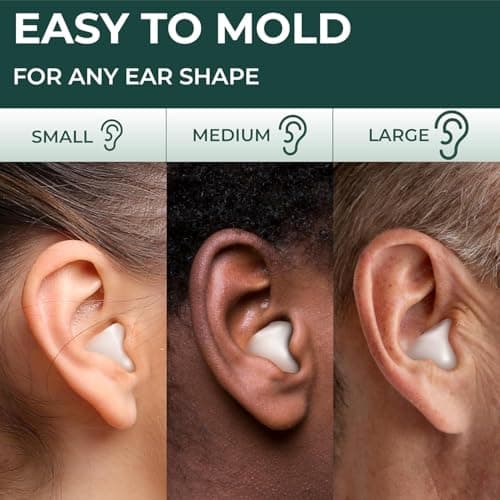 8 Pairs Silicone Ear Plugs for Sleeping, 27dB Sleep Noise Cancelling, Soft, Re-Usable, Waterproof, Premium Moldable Silicon Earplugs, for Sleep, Travelling, Studying, Wax Plug White — view 5