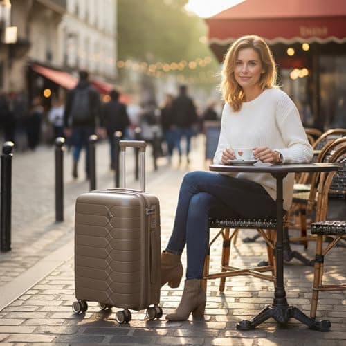 H.yeed Cabin Suitcase 55x40x20cm Cabin Luggage 20 inch Hard Shell Suitcase PP Lightweight Carry On Luggage with Spinner Wheels Approved for Ryanair EasyJet (Champagne Gold, 20 inch) — view 2