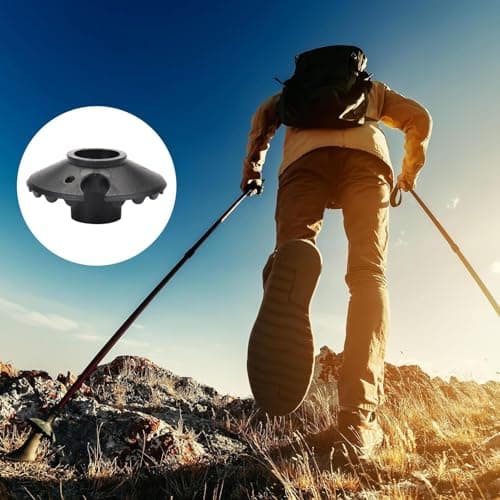 Trekking Pole Baskets Replacement - 2Pc Mud Snow Blockers Accessories Walking Sticks Tip Set | Universal Removable Protective Caps For Hiking Poles Trekking Sticks Outdoor — view 2