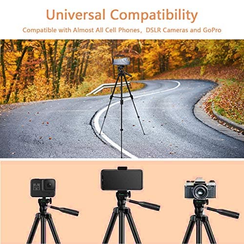 iPhone Tripod, EVERESTA Phone Tripod 54" Extendable Camera Tripod Stand with Bluetooth Remote and Cell Phone Mount Compatible with Mobile Phone/DSLR/Gopro — view 2