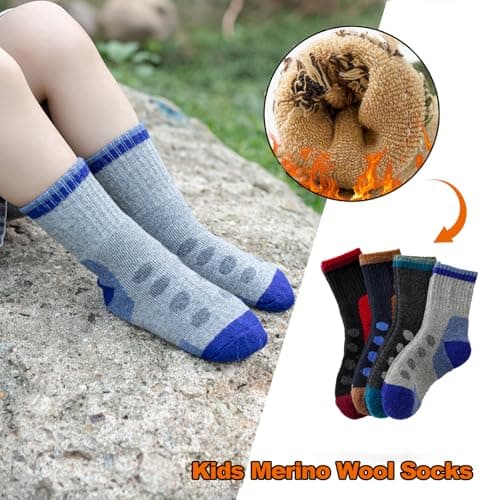 BONANGEL Kids Thermal Merino Wool Socks Thick Walking Cosy Socks Boys Girls — view 5