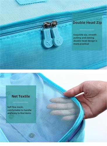 Packing Cubes Set for Travel Suitcases, 6 Pcs Travel Organiser Packing Bags for Clothes Shoes Toiletries Travel Luggage Organizers Travel Essentials Bag (Brown) — view 4