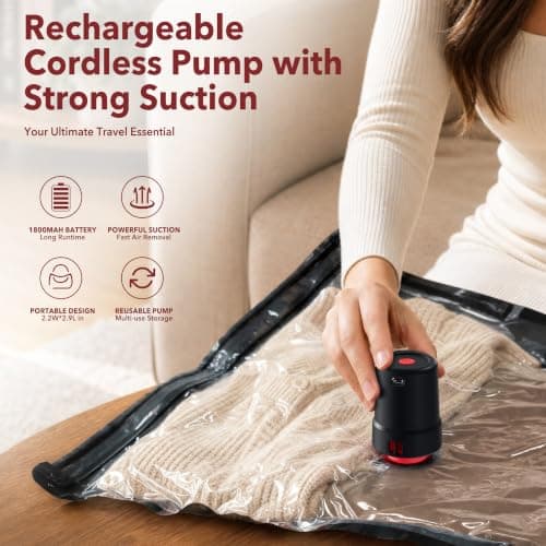 20 PACK Travel Vacuum Bags With Pump,vacuum bags for travel,vacuum storage bags for clothes — view 3