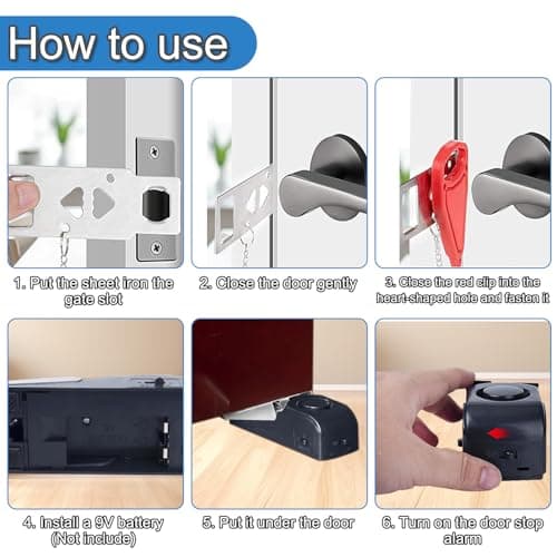 2Pcs Door Jammer Set, Hotel Lock Travel Safety, Portable Door Security Device for Home & Travel — view 3