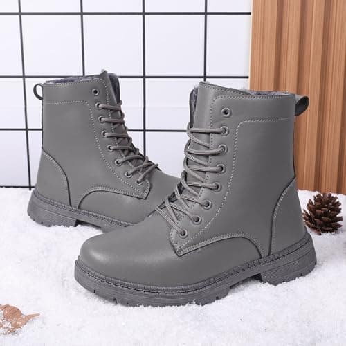 Topwolve Women's Boots Waterproof Ankle Booties Ladies Walking Boots Outdoor Side Zipper Warm Lined Snow Booties,Grey(with Lined),3 UK — view 3