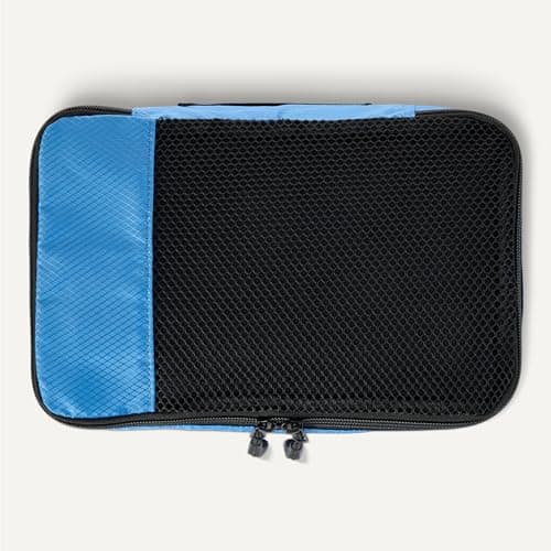 Amazon Essentials 4-Piece Packing Cubes Travel Accessories Set, Luggage Organiser with Double Zip, Mesh Top, Polyester, Small, Sky Blue (Previously Amazon Basics) — view 5