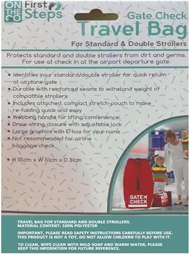 Steps Inn Pram Bag for Airplane | Baby Pram Gate Check Stroller Bag | Baby Stroller Travel Bag | Airplane Pushchairs & Prams Travel Essentials for Standard and Double Prams 115x51x31cm — view 4