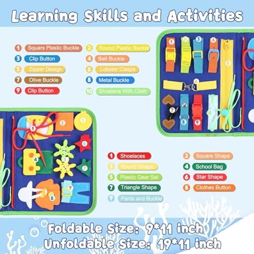 Busy Board for Toddlers, Montessori Learning Sensory Toys Activity Board — view 2