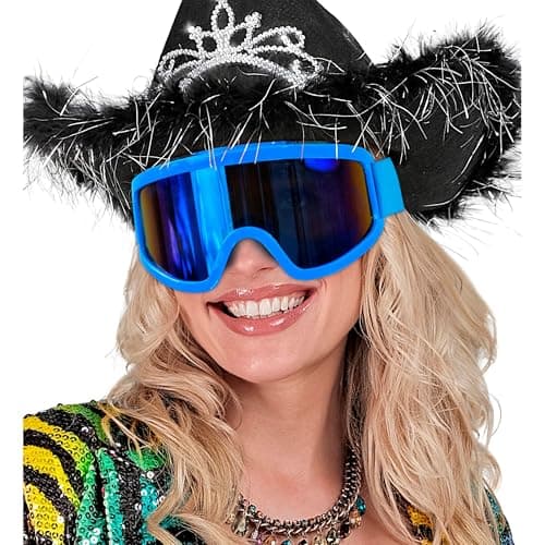 W WIDMANN MILANO Party Fashion - Ski Goggles Snowboard Goggles Blue Accessory for 80s Fancy Dress Costumes — view 5