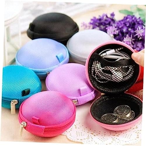 WATIIFUFU Headphone Storage Box Portable Travel Protective Case for Earphones Data Line Bag Black Heavy Duty Carry Case — view 2