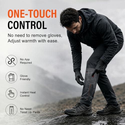 MRAWARM Rechargeable Heated Socks for Men Women (Black/Grey) — view 5