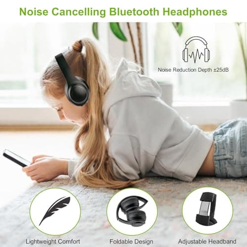 Wireless Headphones with Transmitter for TV Watching, Noise Cancelling TV Headphones for Seniors, HD Stereo Sound Bluetooth TV Headset, No Audio Delay, 30H Playtime, Plug and Play, Gifts for Elderly — view 3