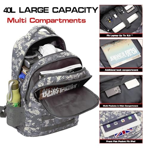 gulimirror Camo Backpack for Boys School Kids Military Tactical Rucksack — view 3
