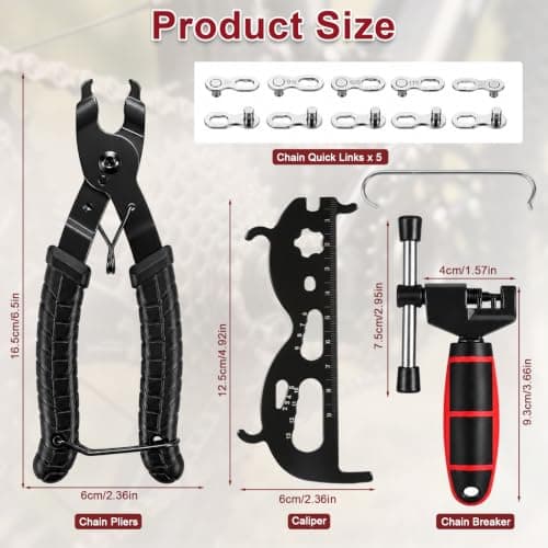 Bike Chain Repair Tool Kit, Chain Breaker, Link Pliers, Wear Checker — view 2