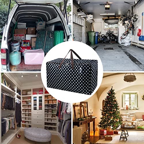 Pack of 2, Large Size RV Travel Duffle Luggage Bags for Holiday, Business Trip, Moving Organizer Bag, Go-to-college, Black — view 4