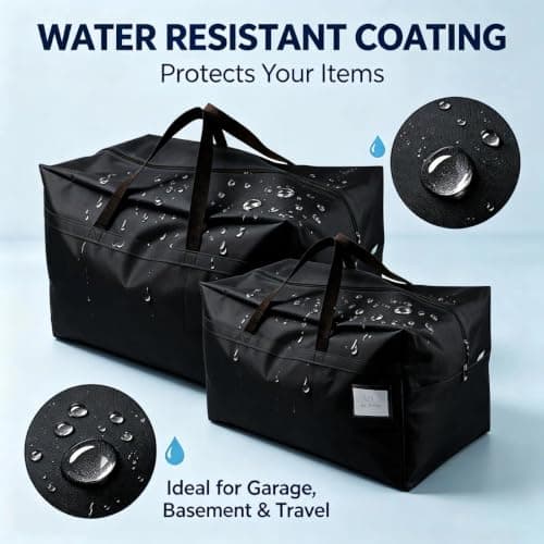 iwill CREATE PRO 70*42*35cm Waterproof Over-sized Christmas, Festival Decorations Organizer Storage Bag, Travel Duffel Bag, Back to School Carry Bag, Washable, Black — view 3