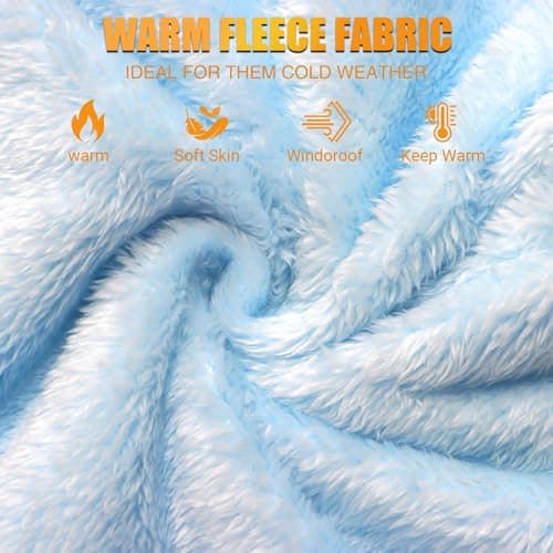 Balaclava Winter Thermal Fleece Snood Balaclavas for Men Unisex Neck Warmer Snoods for Men Women Sherpa Hood Ski Mask Windproof Face Cover Hat Neck Gaiter Skiing Fishing Outdoor Sports Sky Blue — view 2