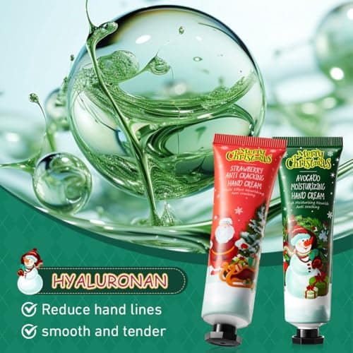 Wenrny Christmas Hand Cream Gift Set,5 Pcs/Set Moisturizing Hand Cream Gift Set for Women,Travel Size Hand Lotions for Dry Cracked Hands,Moisturizing Hand Care Cream,5 Different Plant Scents (B, B) — view 5