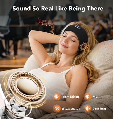 MUSICOZY Sleep Headphones Headband Bluetooth 5.4 Cool for Sleep & Sport — view 3