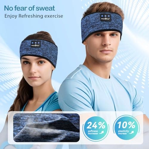 MUSICOZY Sleep Headphones Headband Soft Headphones for Sleeping & Sport — view 2