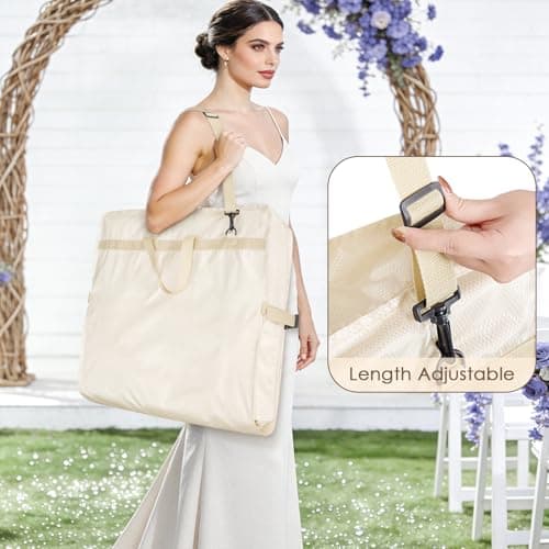 KEEGH Wedding Dress Garment Bag, 72 Inch Long Dress Carrier Travel Bag — view 5