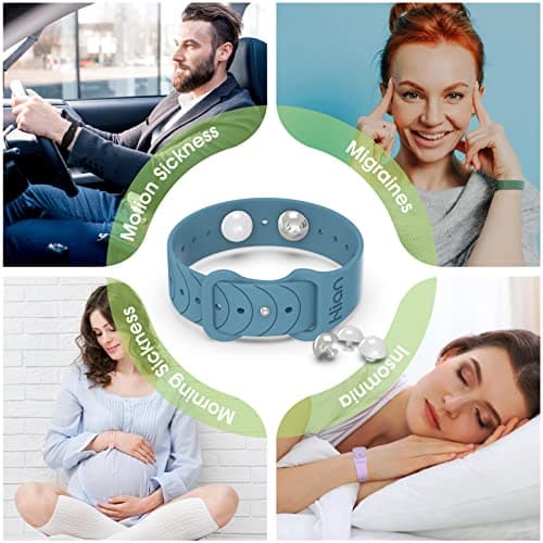 Motion Sickness Bands/Adjustable Acupressure Wristbands/Relief Waterproof Band for Nausea Morning Sickness,Motion Sickness（2Pairs Northern Blue） — view 6