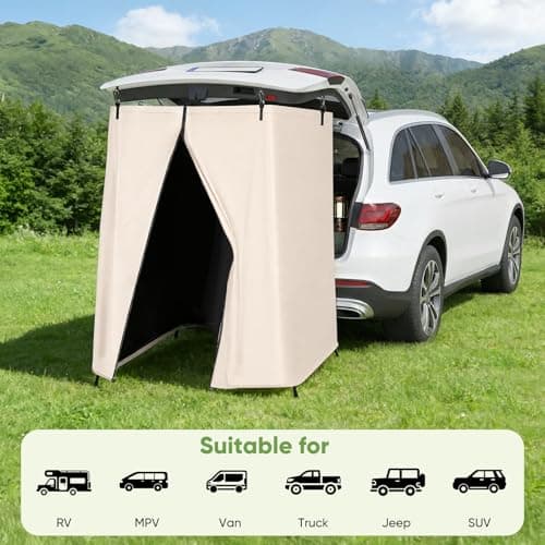 Yapasopu Car Tailgate Shower Tent, Outdoor Changing Room, 210D Hanging Privacy Curtain, Portable Waterproof Privacy Tent, Suitable for Camping, Beach, Travel, Boat Tent — view 5