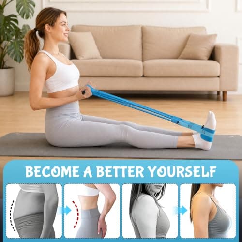 CAPASTEC Pedal Resistance Band, 8-Tube Multifunctional Resistance Bands with Handles, Full Body Workout Tool, Blue — view 4
