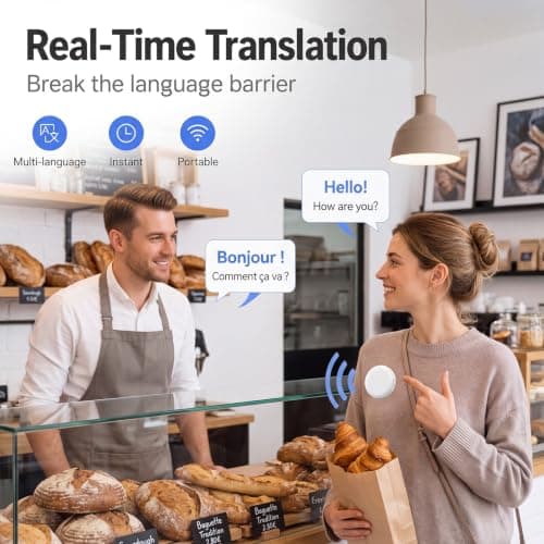 Eznaobo Smart Wearable Translator,AI Real-Time Voice Translation in 133 Languages, Spanish & English Practice Companion, Portable Travel Essential for Business & Daily Communication — view 5