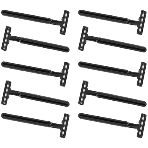 Disposable Anti-slip Body Hair Razor Black 10pcs for Men