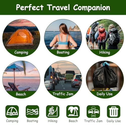 CTDMJ Camping Toilet Bags, 100 PCS (5 Roll) Thickened Compostable 30L 8 Gallon Portable Toilet Biodegradable Bin Bags for Camping, Hiking, Travel, Kitchen, Home — view 6