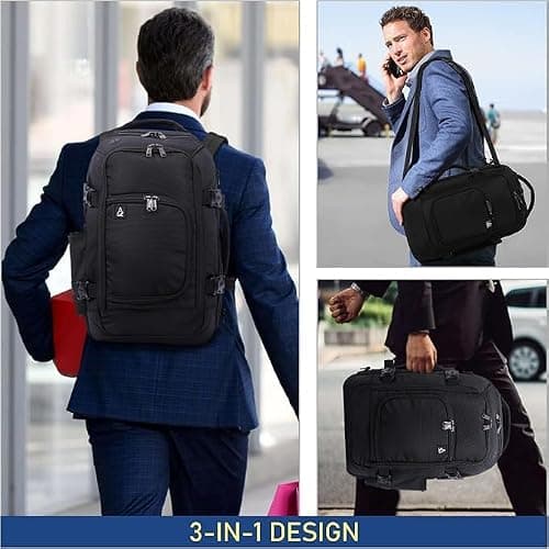 Aerolite Premium Ryanair & Wizz Air Lightweight Under Seat Travel Carry On Hand Cabin Luggage Backpack Rucksack Flight Bag Bags Fits 40x30x20 with YKK Zippers (Black) — view 5
