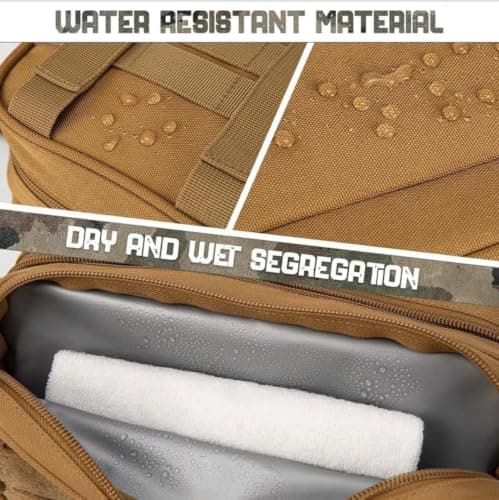Pine shine Tactical Toiletry Bag for Men with MOLLE System, Water Resistant Dopp Kit Travel Organizer, Large Capacity Hanging Wash Bag with Compartments for Shaving, Camping, Gym & Travel Accessories — view 5