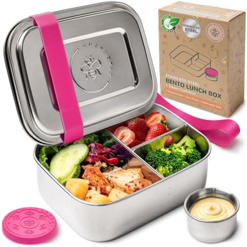 Stainless Steel Bento Box & Condiment Container - Dragonfruit, 27oz / 0.8 L