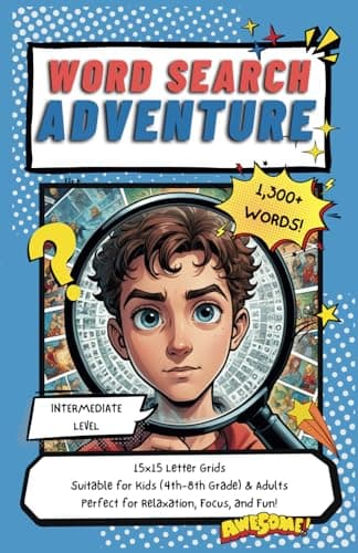 Word Search Adventure |1300+ words across 90 themes | Suitable for Kid 4 to 8 grades and Adult | Travel Size Book | Relaxation, Learning, and Family ... Adults – Fun, Engaging, and Brain-Boosting!"