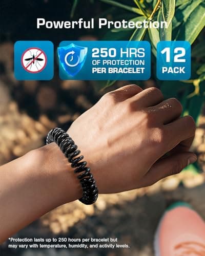 Active Era Mosquito Repellent Bracelet [12 Pack], Insect, Midge & Mosquito Bands - Powerful DEET Free Formula - Waterproof with 250 Hours / 10 Days of Protection for Adults and Kids 3+ — view 2