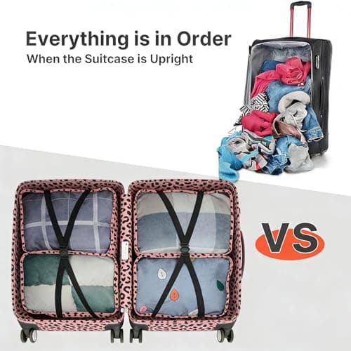 Medium Packing Cubes 6 PCS, 30x28x12CM Same Size Suitcase Organiser Bags, Mesh Packing Cubes for Suitcases Medium Set Only (Leopard Print, 6 x M) — view 3